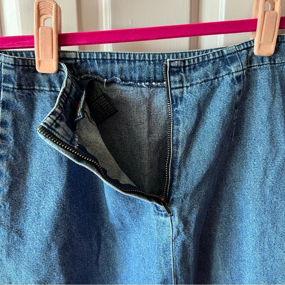 Vintage Y2K Route 66 Embroidered Denim Skirt Size 7/8 - Picture 7 of 8